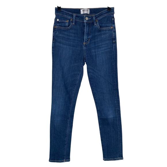 AGOLDE Blue Sophie High Rise Skinny Crop in Reverb Jeans A018-1044 Size 24 - Picture 1 of 9